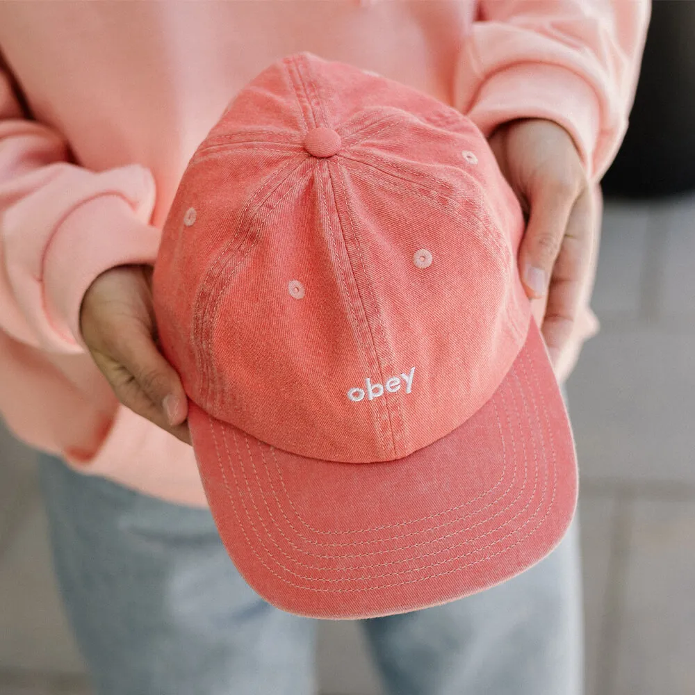 Кепка Obey Pigment Lowercase 6 Panel Coral - фото 5