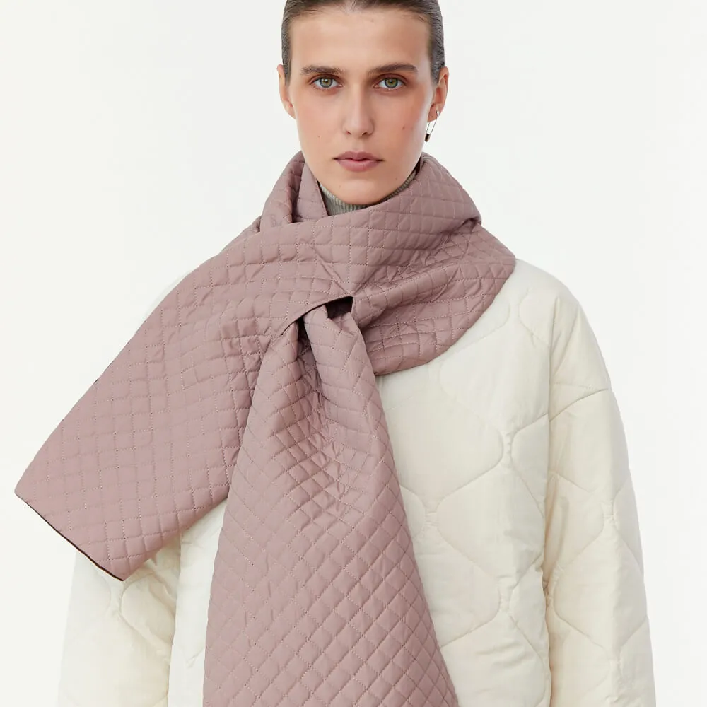 Шарф UNU дутый стеганый бежевый - фото 1