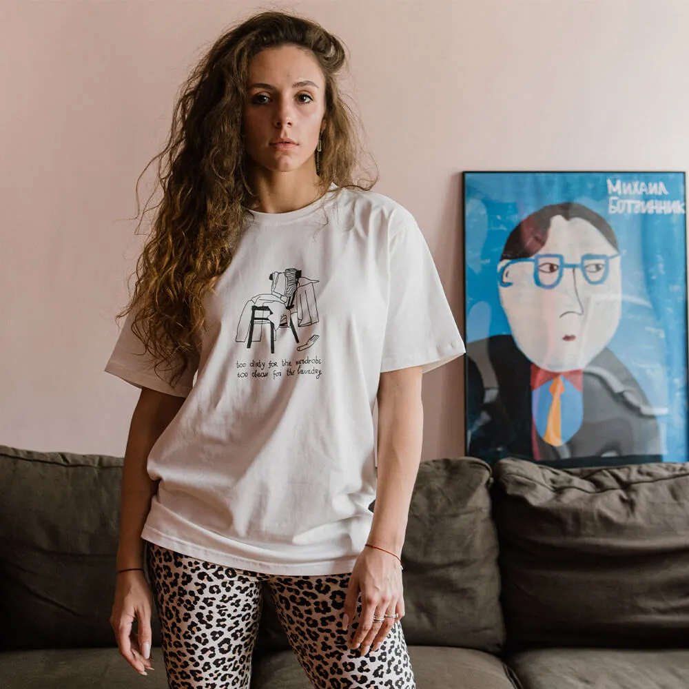 Футболка Friend Function Too Dirty Too Clean белая - фото 4