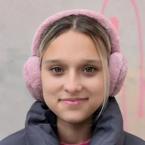 Теплые наушники розовые