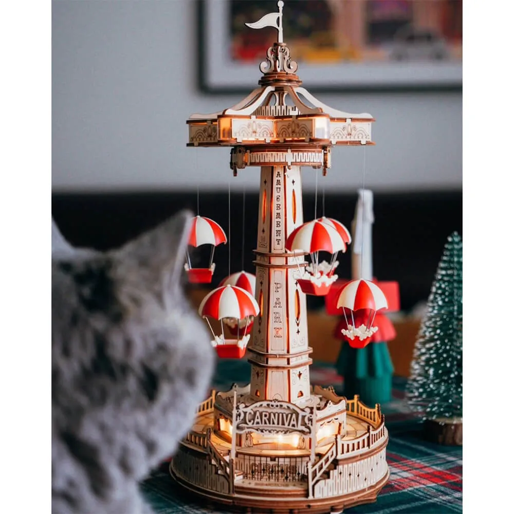 3D-пазл + музыкальная шкатулка Robotime Parachute Tower - фото 9