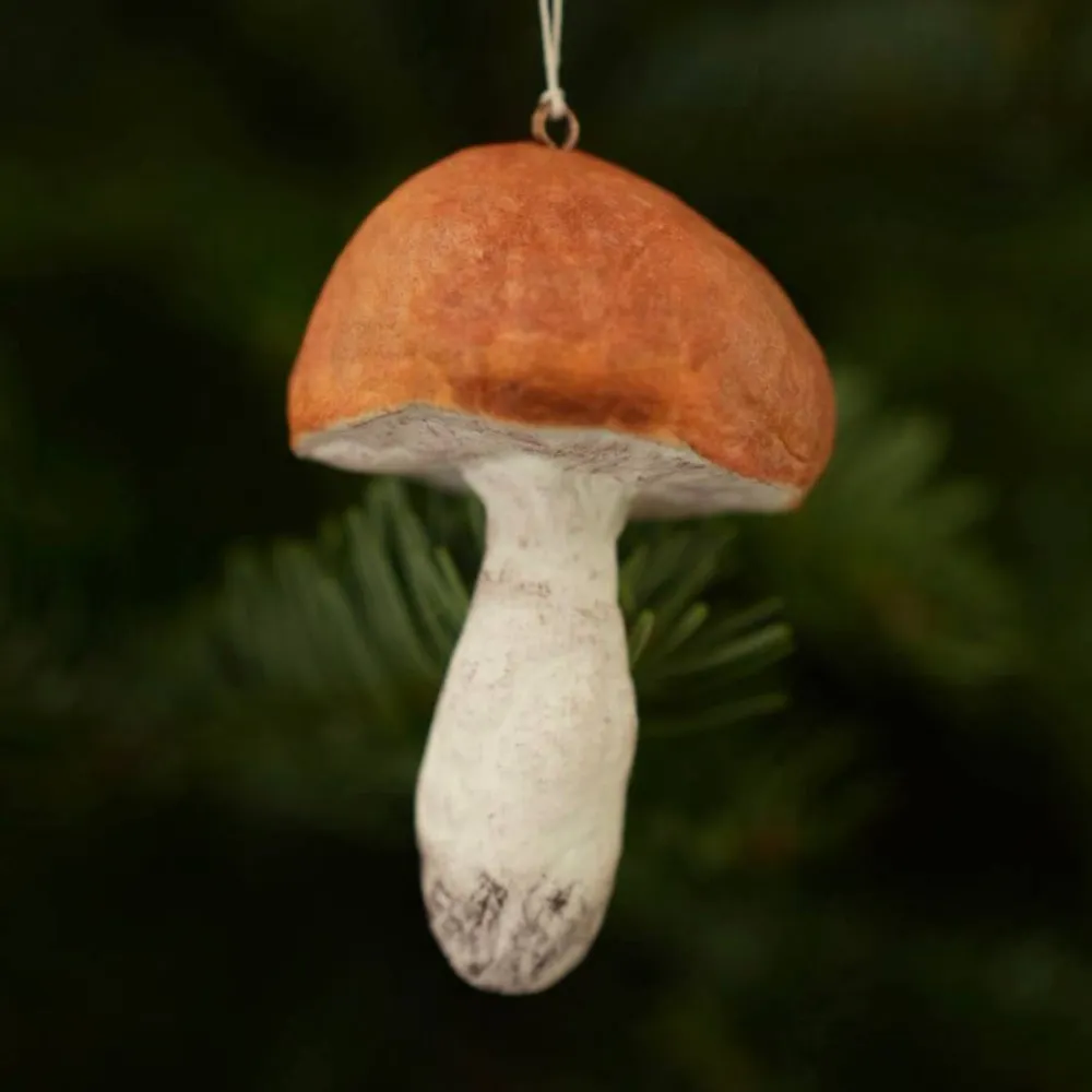Набор елочных игрушек: мухомор с острой шляпкой, белый гриб, мухомор обычный - фото 7