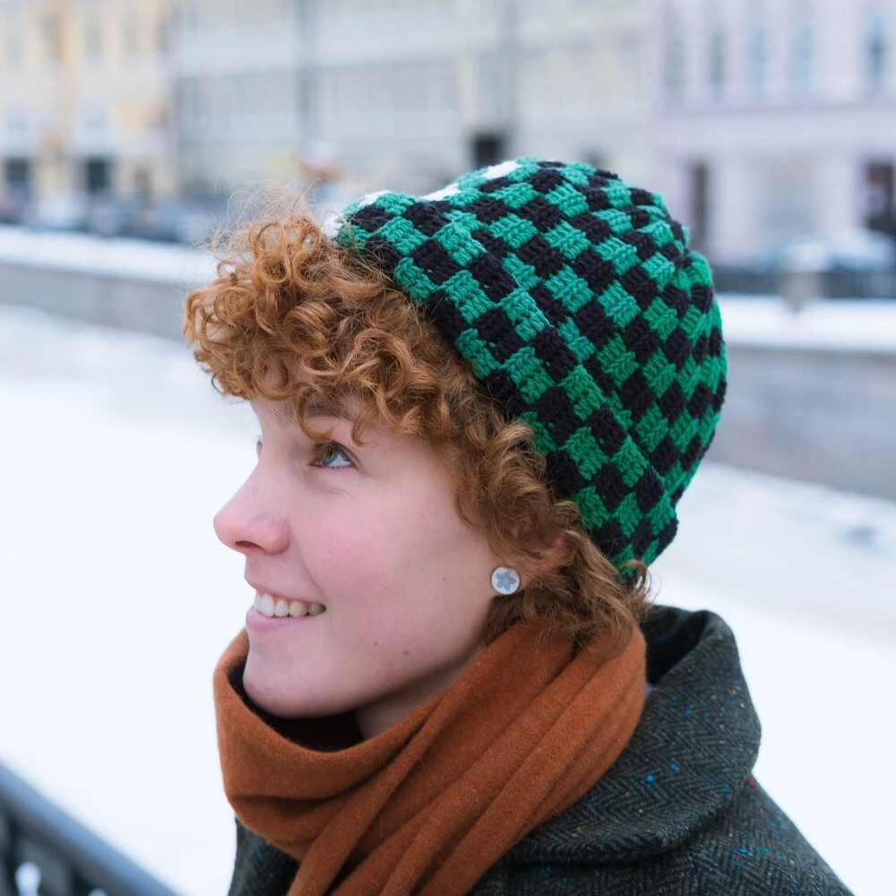 Шапка-бини Jacob Cro Twins White Green - фото 2