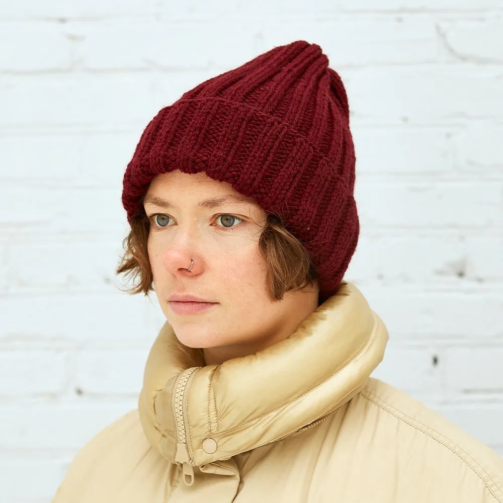 Шапка шерстяная Friend Function Крупной Вязки Бордовая - фото 7