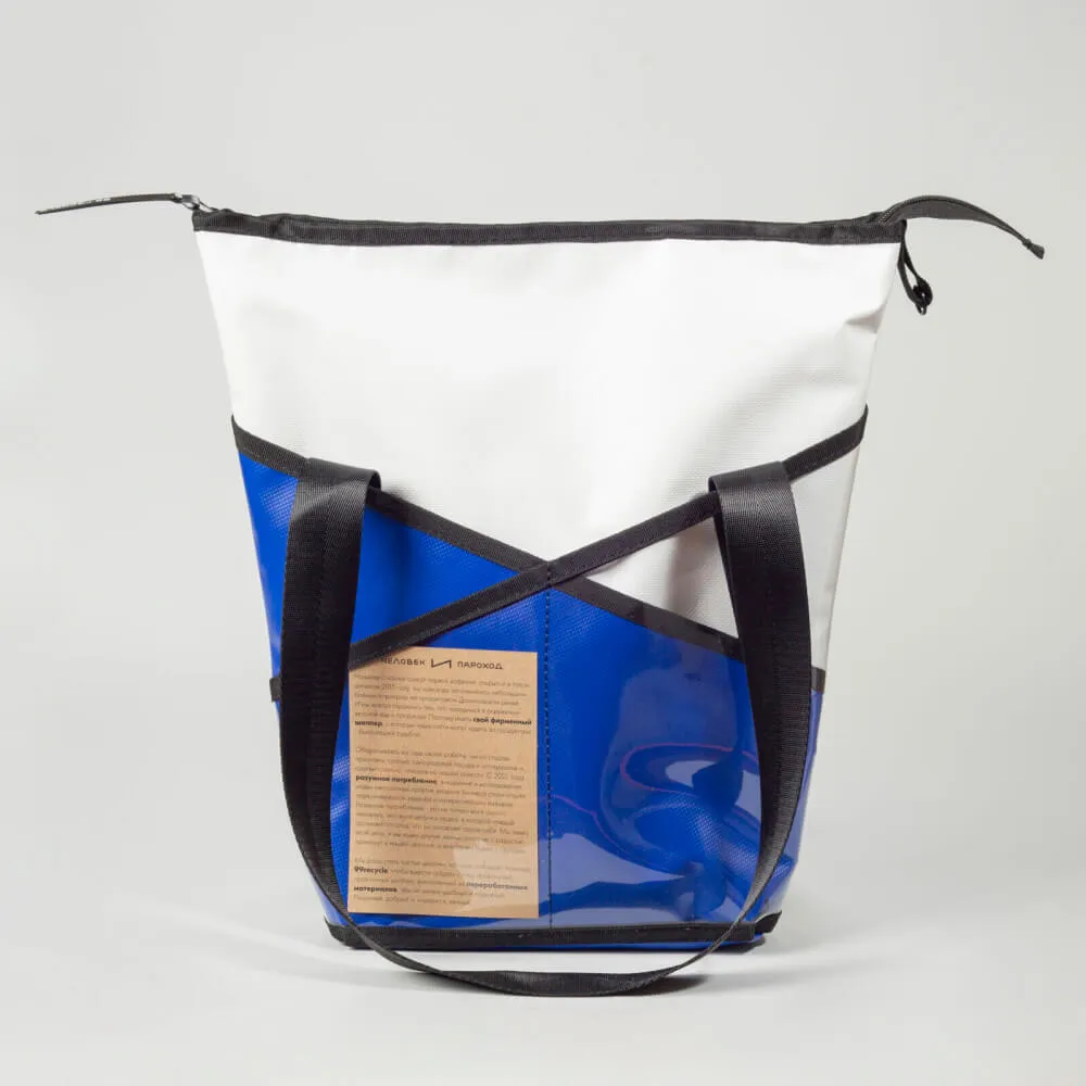 Шоппер Человек и Пароход x 99recycle синий - фото 2