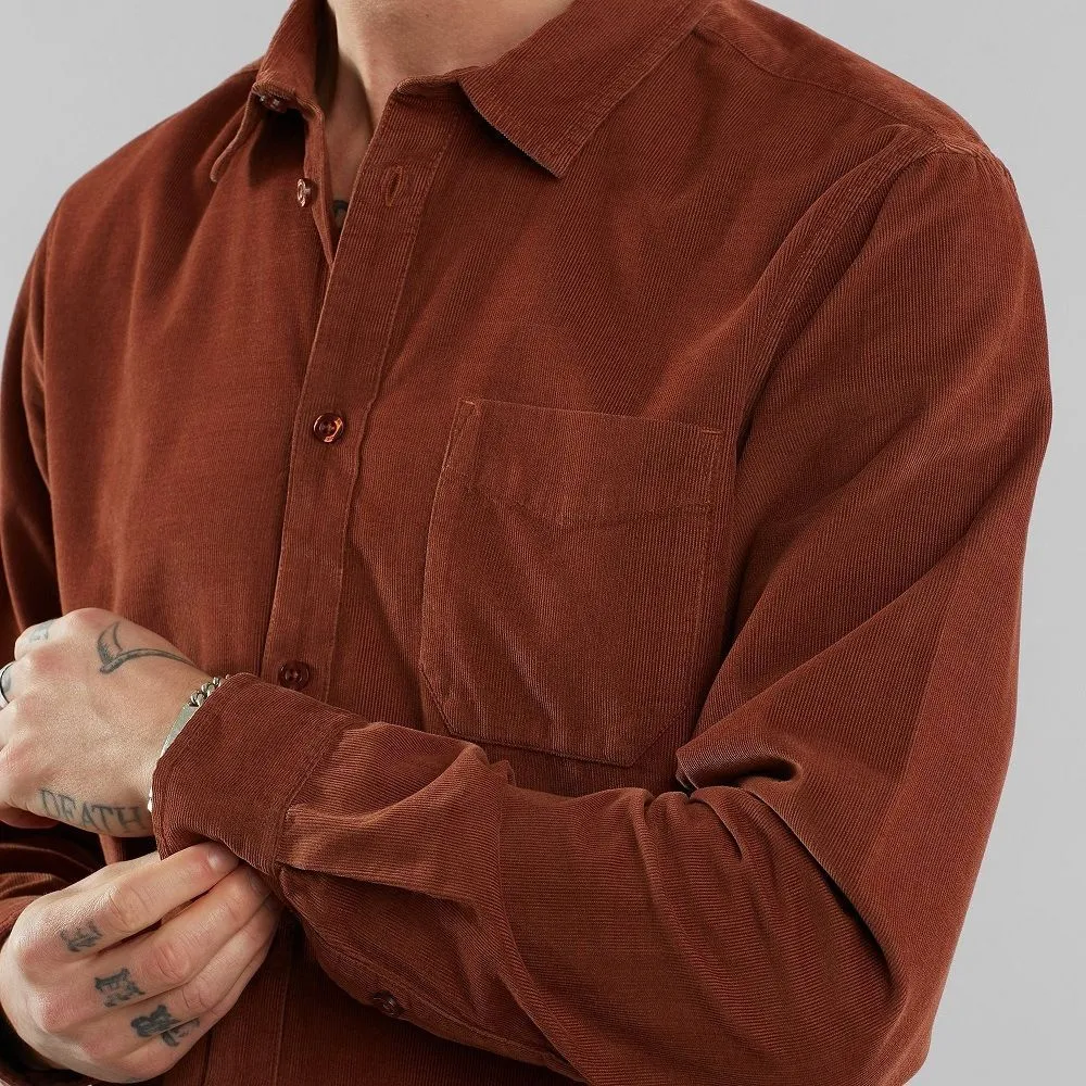 Рубашка Dedicated Varberg Corduroy Brown мужская - фото 2