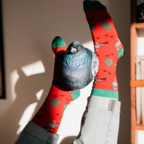 Новогодние носки Friend Function Голуби красные 36-40