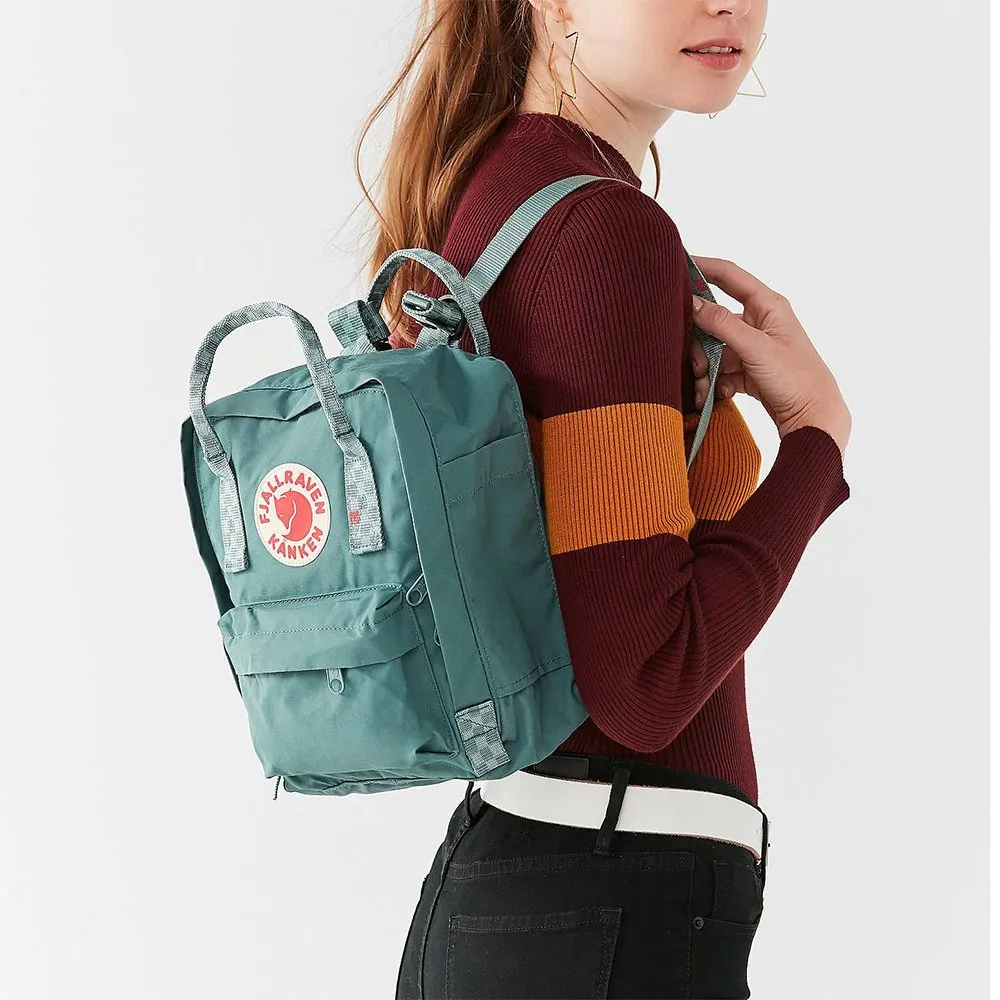 Рюкзак Fjallraven Kanken MINI Frost Green - Chess Pattern (664-904) - фото 6