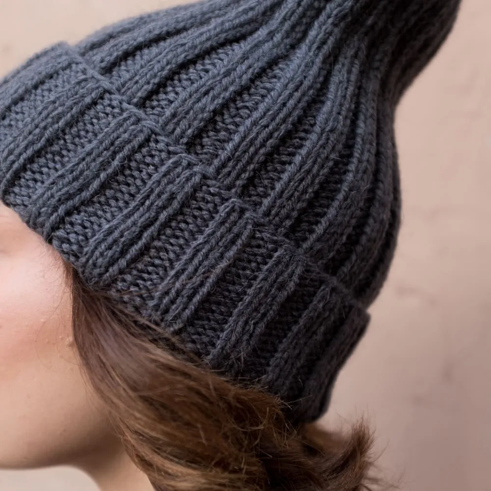 Шапка шерстяная Friend Function Крупной Вязки Графитовая - фото 2