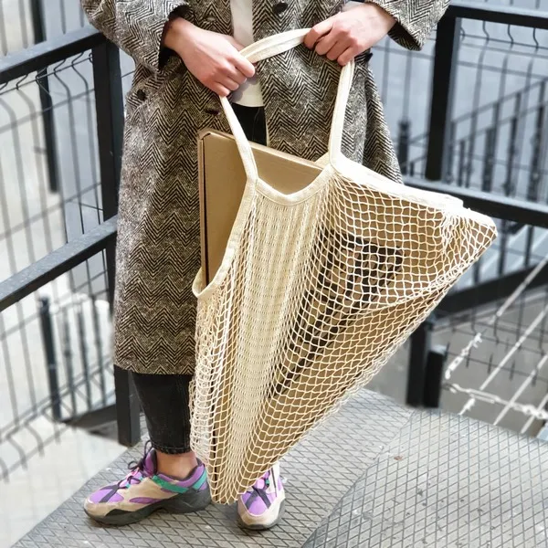 Авоська огромная бежевая - фото 6