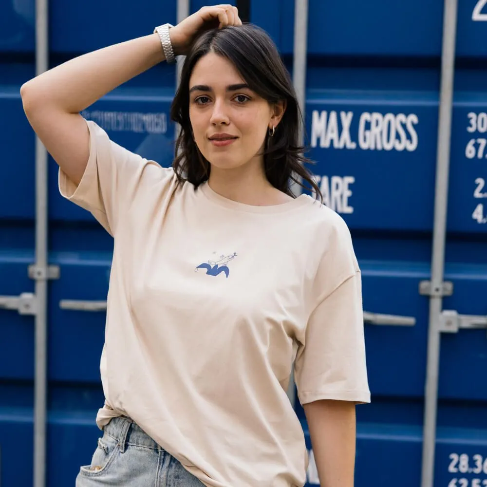 Футболка Friend Function Los Animales бежевая оверсайз - фото 6