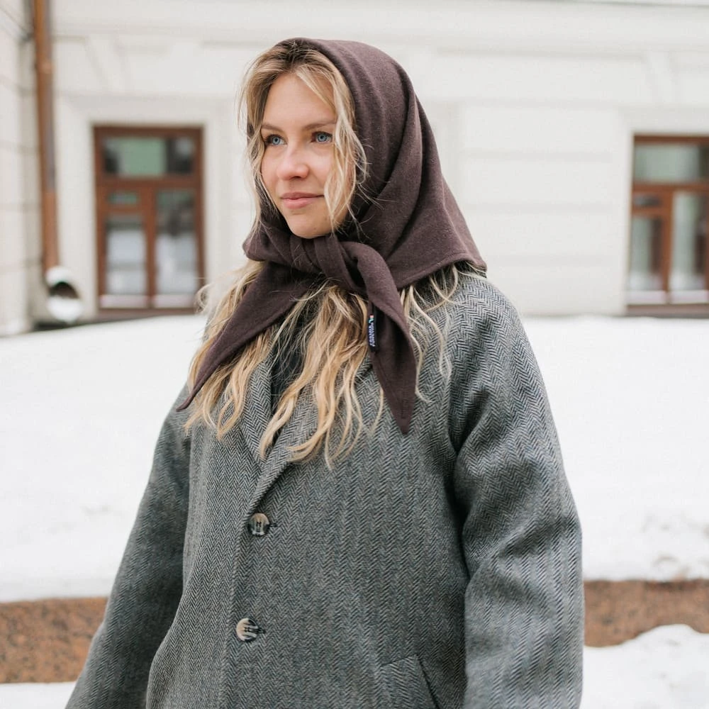 Косынка Friend Function шерстяная и горько-шоколадная - фото 5