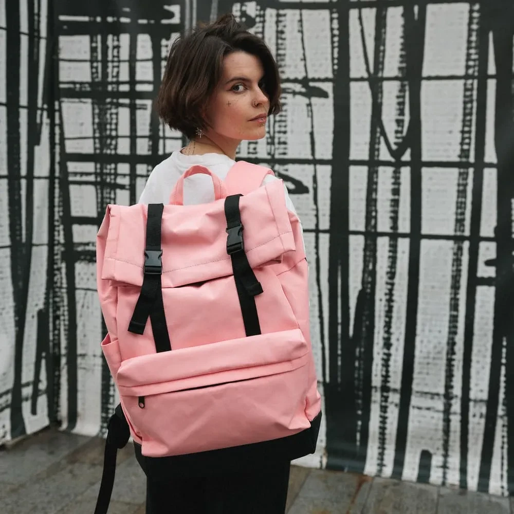 Большой рюкзак-роллтоп Friend Function коралловый - фото 1