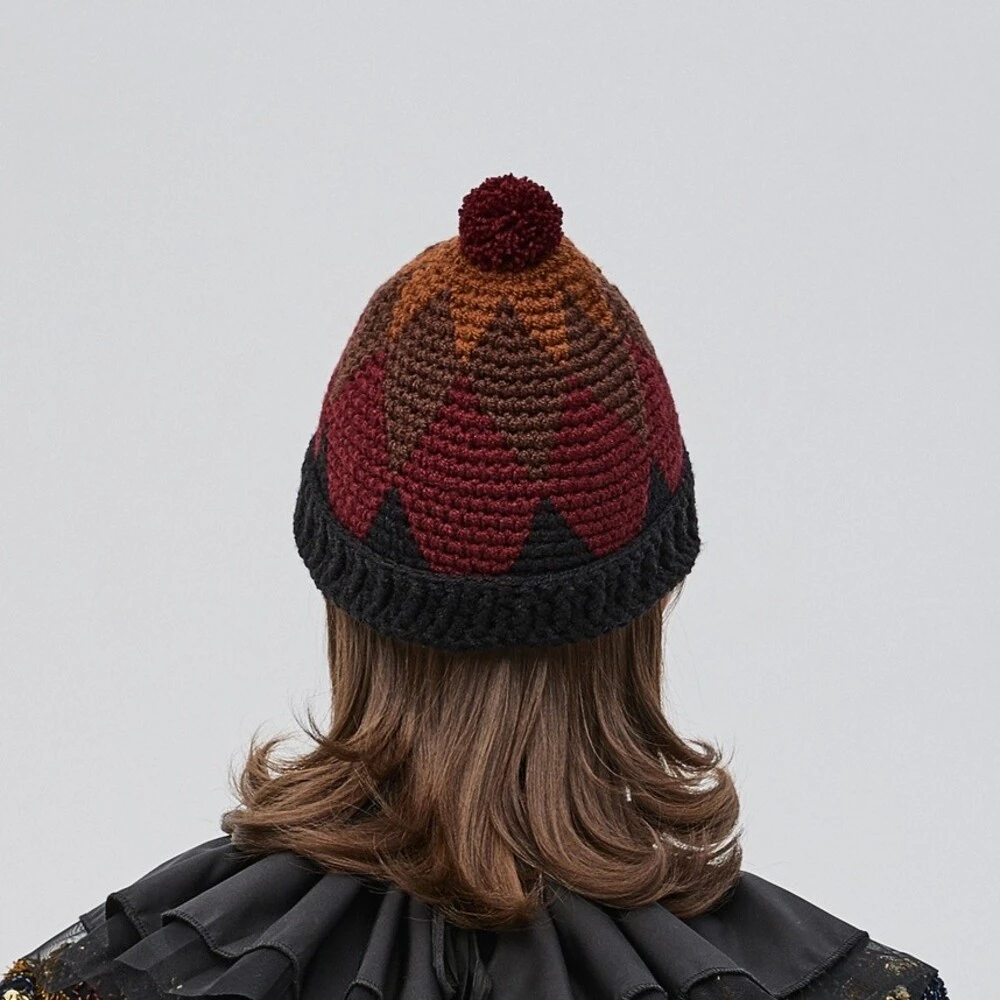 Шапка CHECK YA HEAD ромбы с помпоном 26223/1 - фото 3