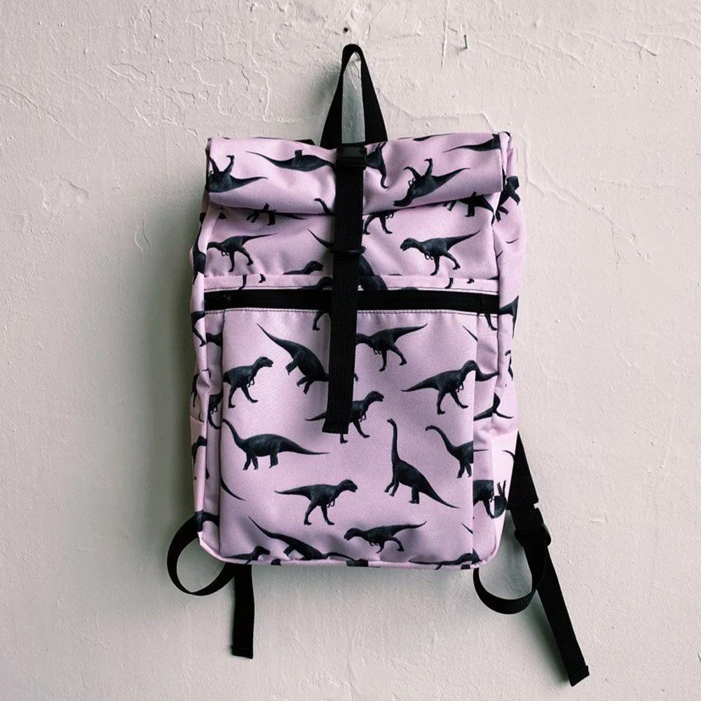 Рюкзак Nikita Gruzovik динозавровый ролтоп розовый - фото 5