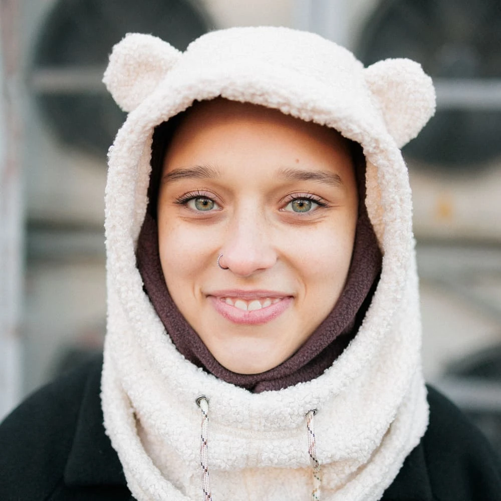 Капюшон Friend Function барашковый молочный с ушками - фото 5