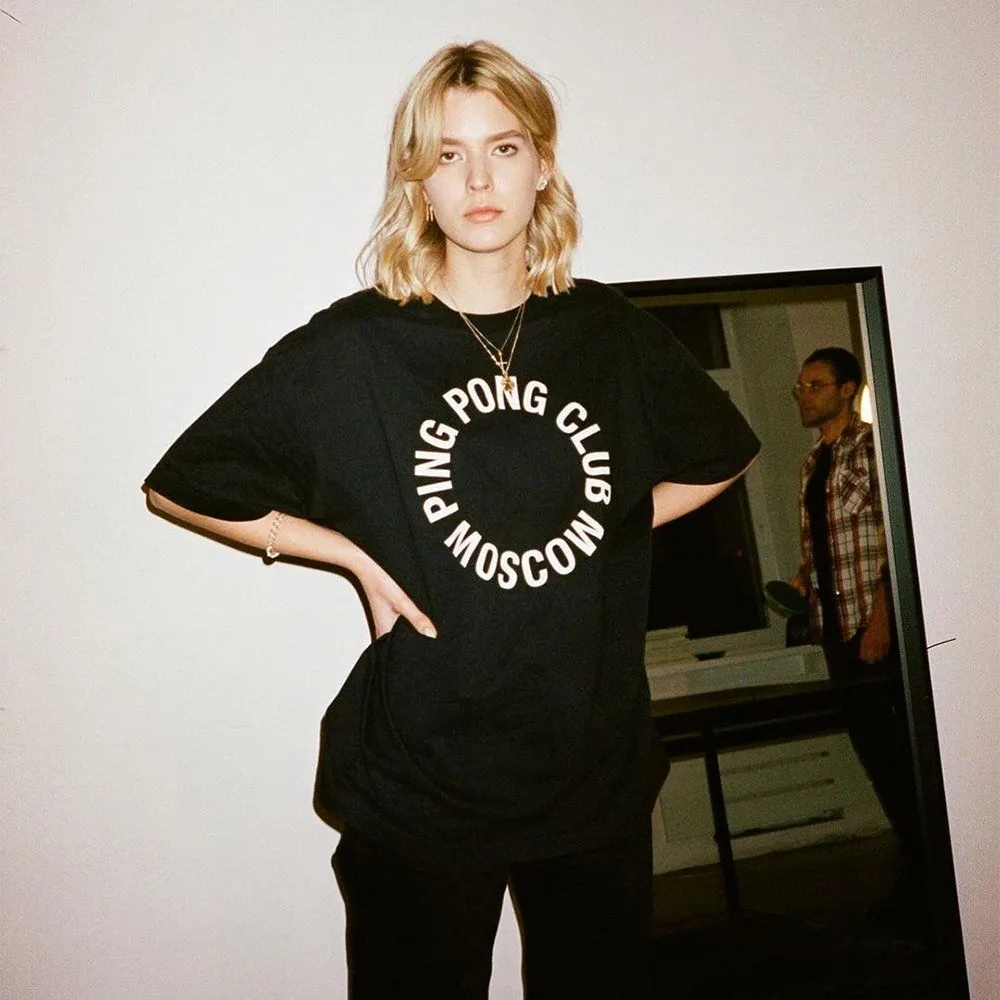 Футболка Ping Pong Club Moscow Big Logo черная женская - фото 2