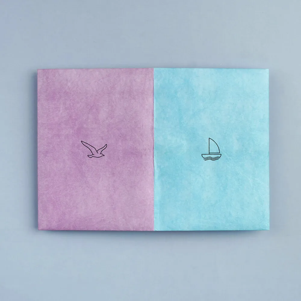 Обложка для паспорта из тайвека New Wallet Чайка и лодка - фото 2