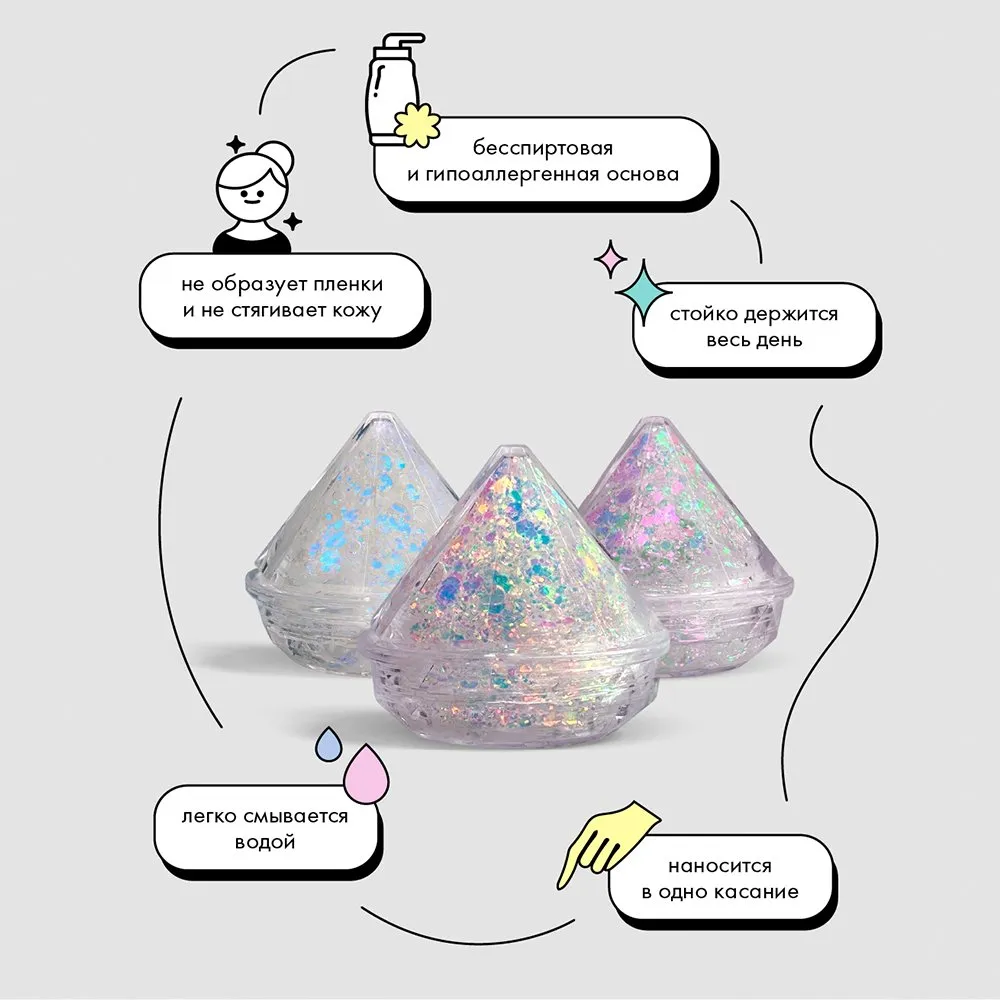 Набор самоклеящихся глиттеров Нежность Shiny Band 3 шт - фото 16