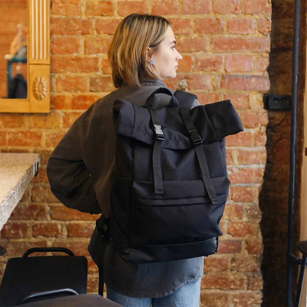 Большой рюкзак-роллтоп Friend Function черный - фото 1