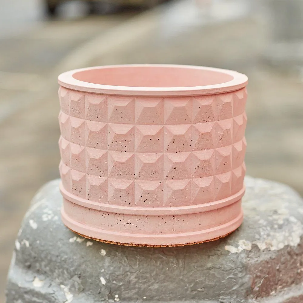 Бетонное кашпо в виде забора ПО-2 розовое - фото 3