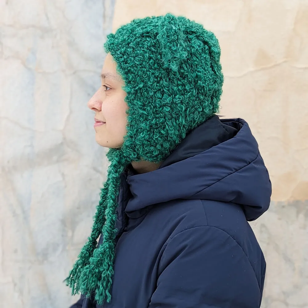 Шапка с ушками CHECK YA HEAD шерстяная зеленая 2358 - фото 2