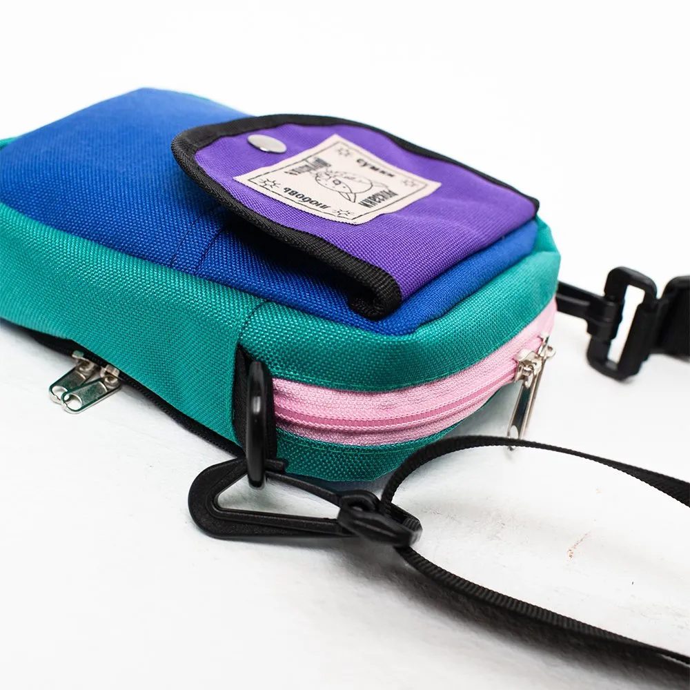 Мини сумка iyulstore фиолетово-сине-бирюзовая - фото 10