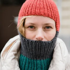 Балаклава Friend Function трехцветная коралл-графит-бирюза