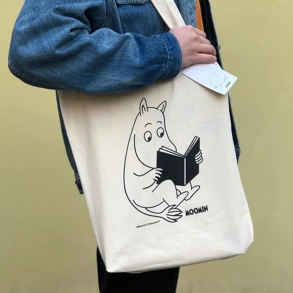 Шоппер Муми-тролли Муми-троль с книгой светлый - фото 2
