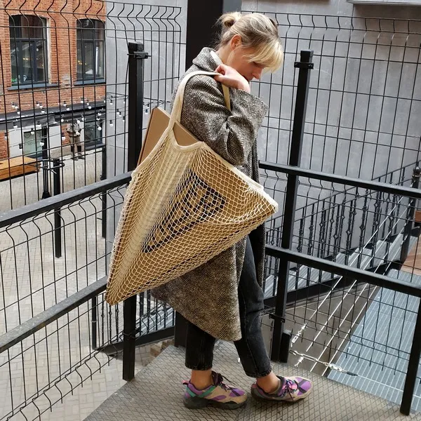 Авоська огромная бежевая - фото 5