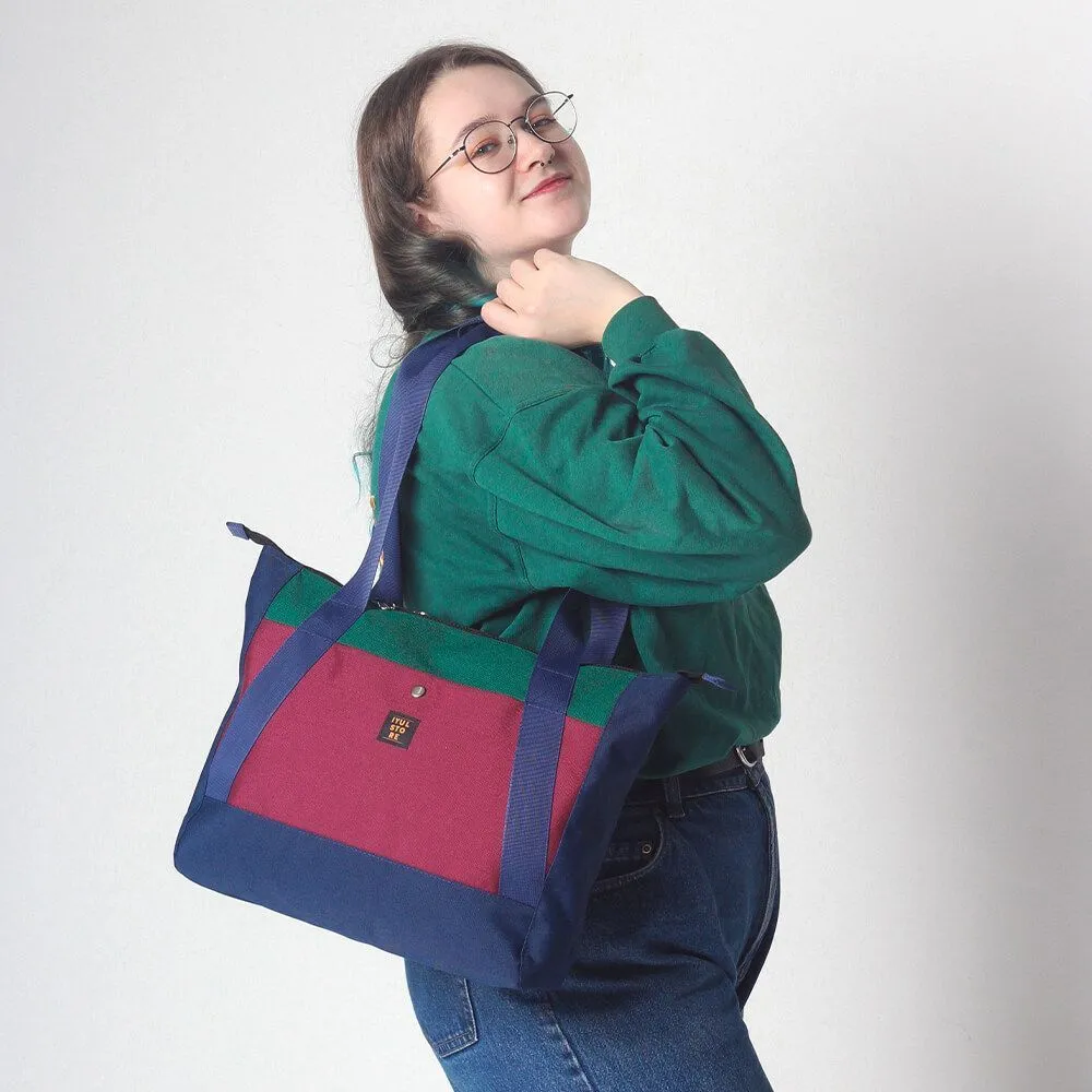 Сумка тоут iyulstore Бордово-зелёно-синий - фото 10