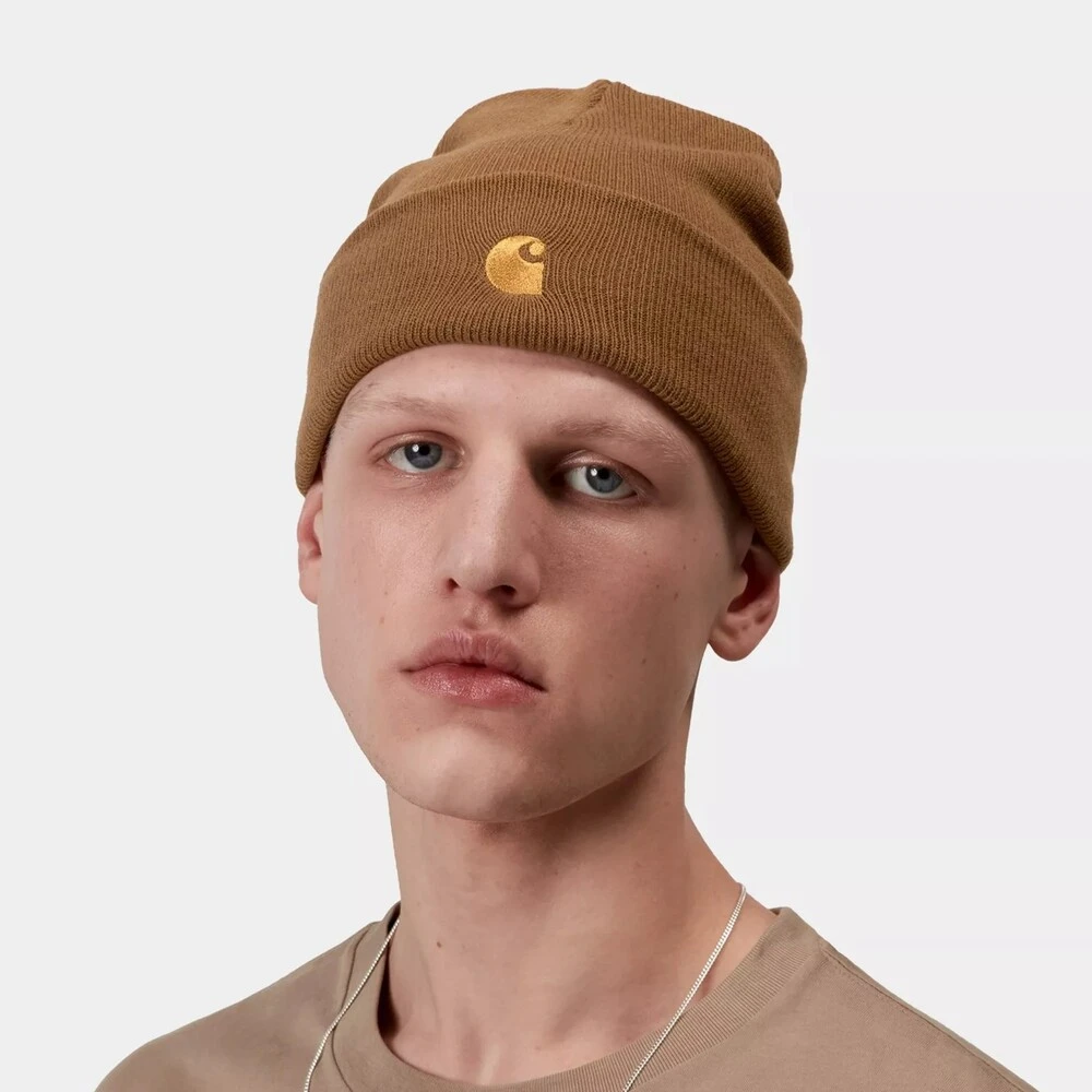 Шапка Carhartt WIP Chase Beanie Hamilton Brown / Gold - фото 3