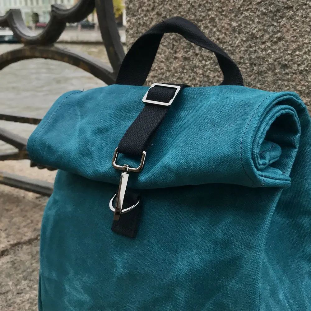 Рюкзак роллтоп из канваса Friend Function Mini бирюзовый - фото 11