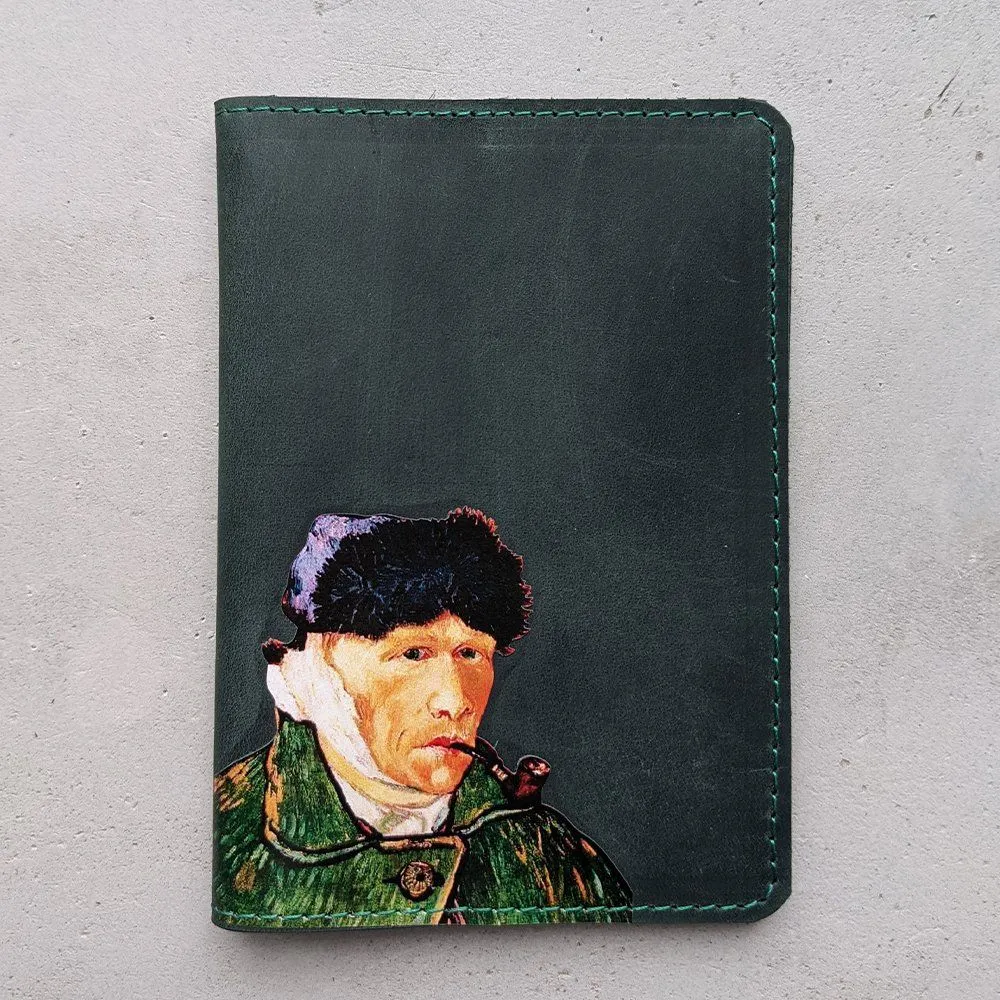 Обложка для паспорта Автопортрет с отрезанным ухом и трубкой - фото 1