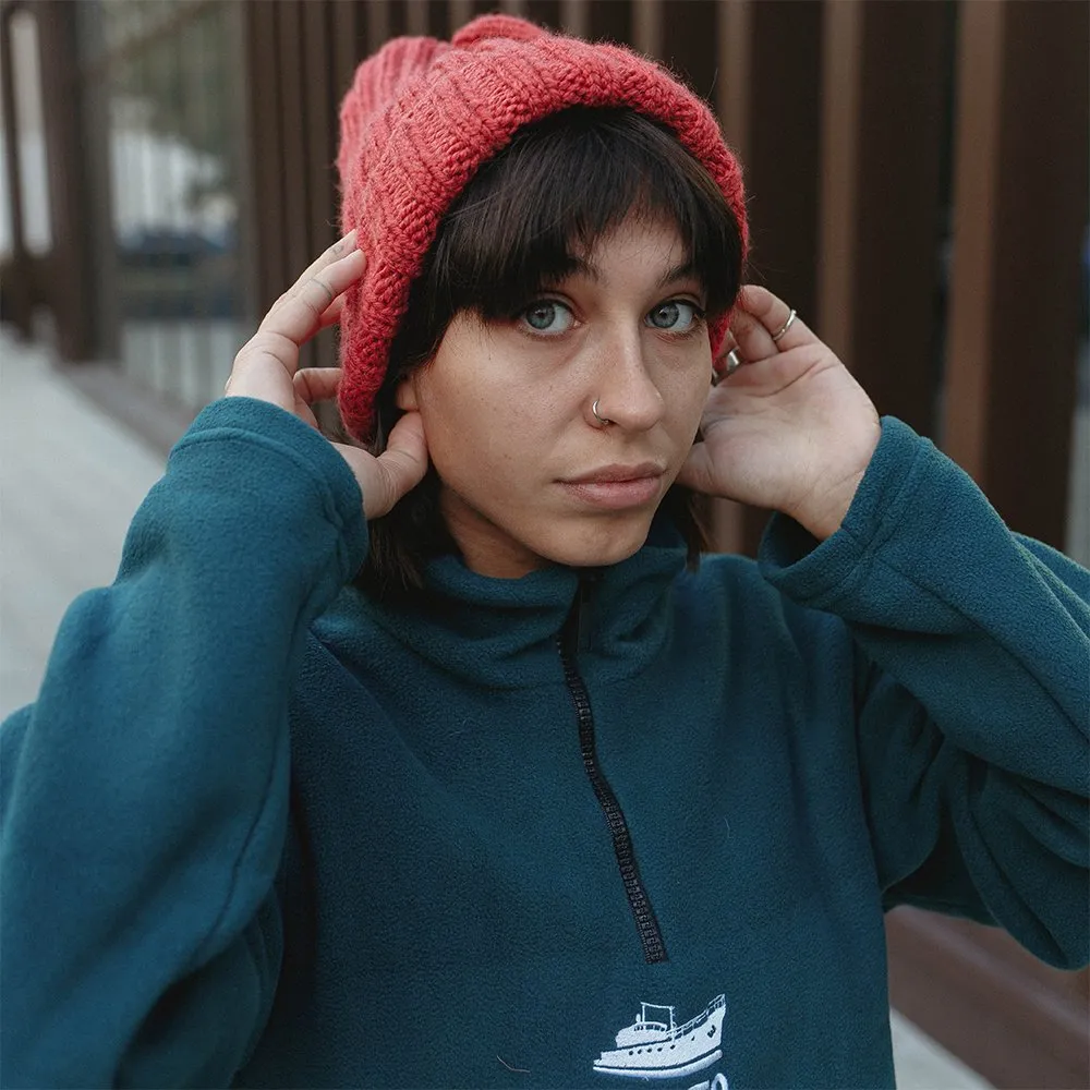 Шапка шерстяная Friend Function Крупной Вязки Коралловая - фото 7