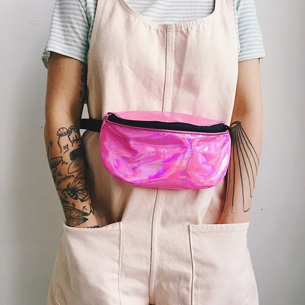 Сумка на пояс Nikita Gruzovik голографическая розовая - фото 2