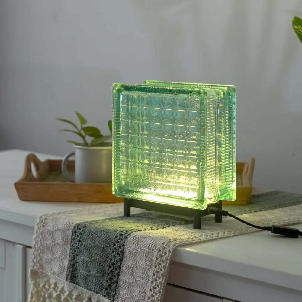 Светильник-стеклоблок зеленый - фото 2