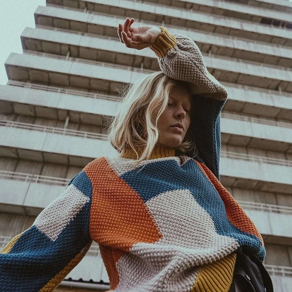 Свитер Dedicated Knitted Rutbo Blocks Multi Color женский - фото 8