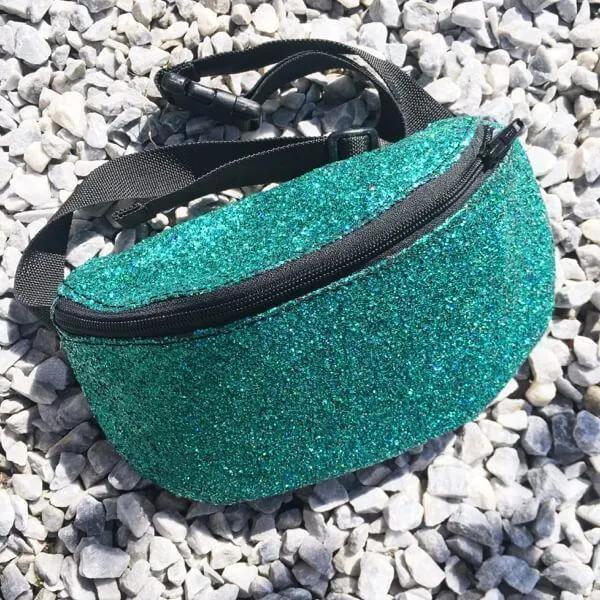 Сумка на пояс Nikita Gruzovik лазурные блёстки - фото 1