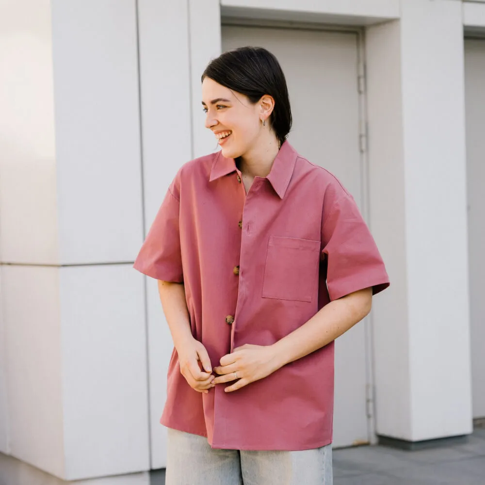 Рубашка с короткими рукавами Friend Function розовая - фото 18