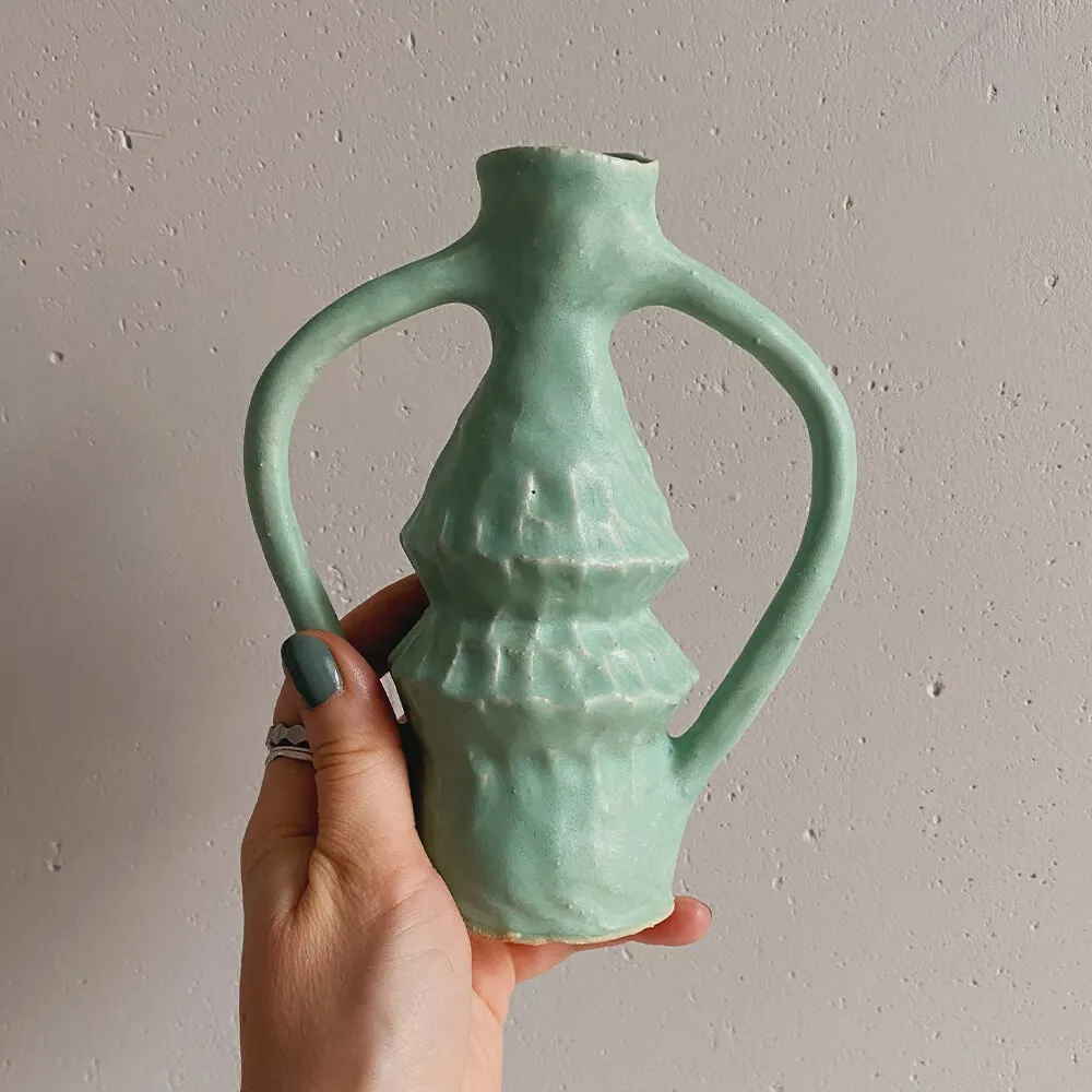 Подсвечник Юлии Каптур форма 3 бирюзовый - фото 2