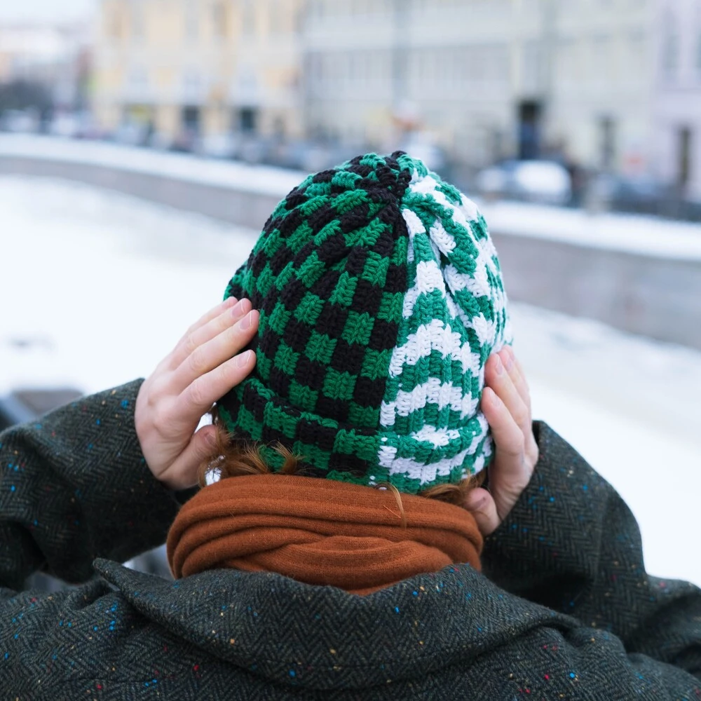 Шапка-бини Jacob Cro Twins White Green - фото 3