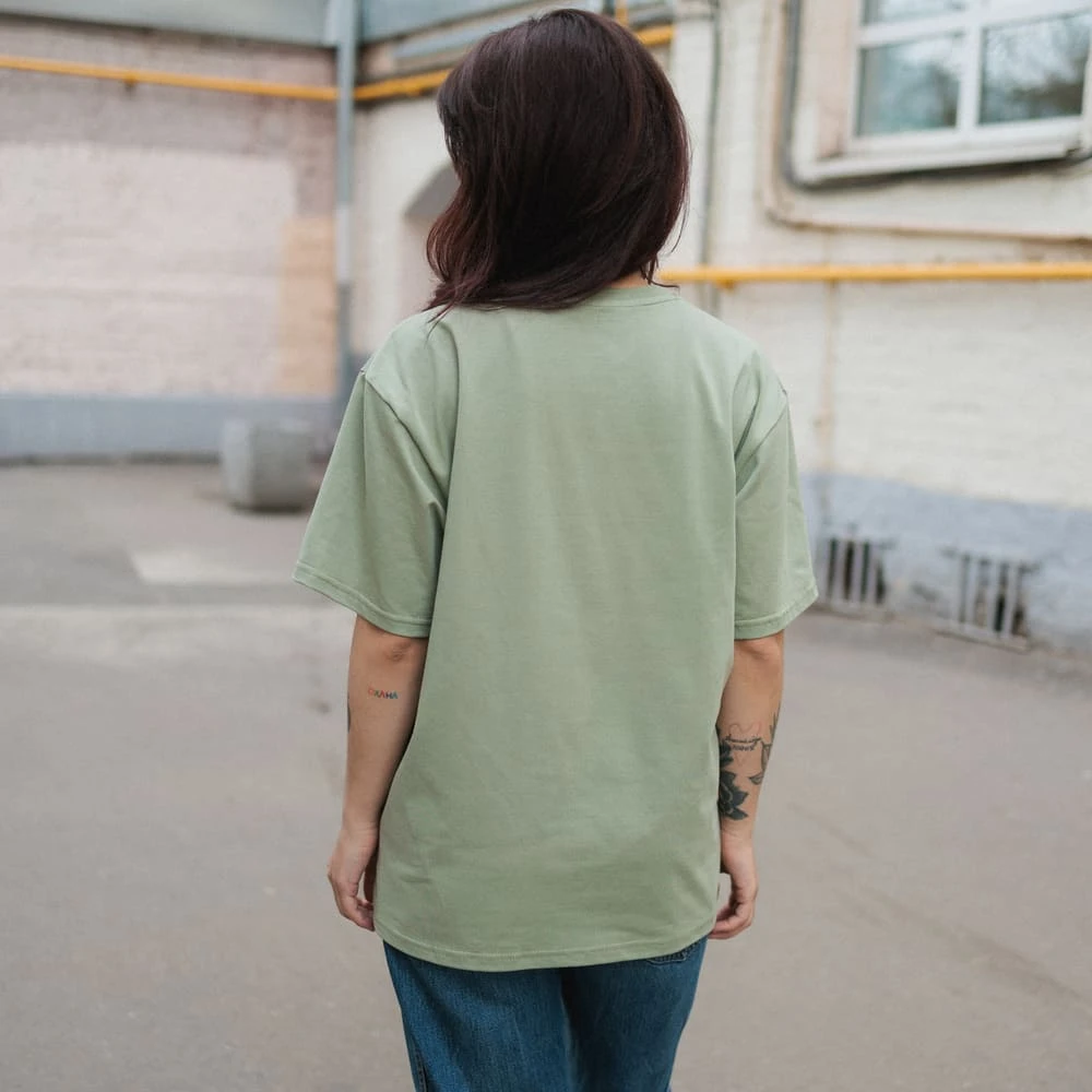 Футболка Friend Function с собачкой и мячом оливковая - фото 7