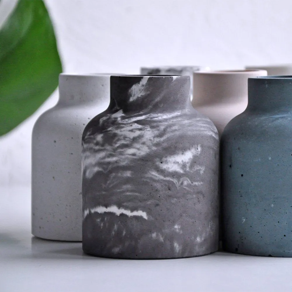Ваза CONCRETE COLOR Viva темный мрамор - фото 5