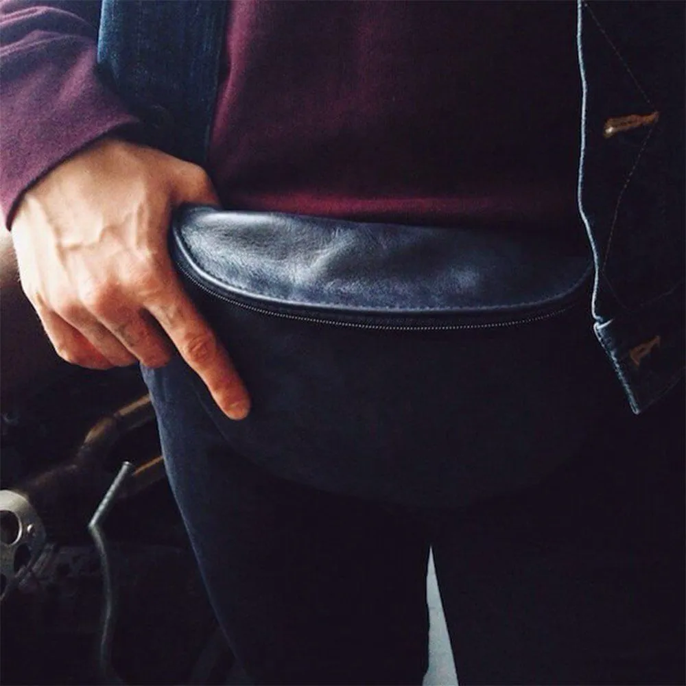 Кожаная сумка на пояс Nikita Gruzovik черная - фото 1