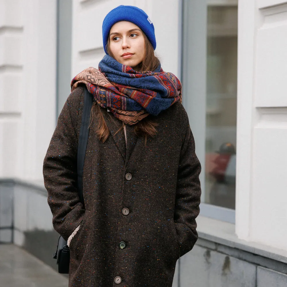 Пальто Friend Function коричневое с цветной крапинкой (50% шерсть) - фото 4