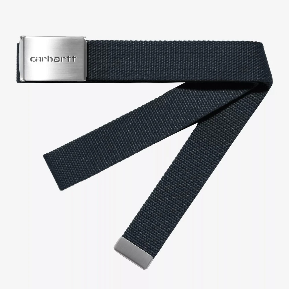 Ремень Carhartt WIP Clip Belt Chrome Deep Night - фото 1