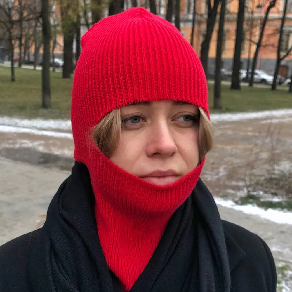 Балаклава CHECK YA HEAD шерстяная алая T016 - фото 5