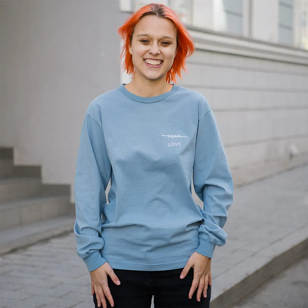 Лонгслив Akomplice Love Over Fear Embroidered Clear Blue - фото 1