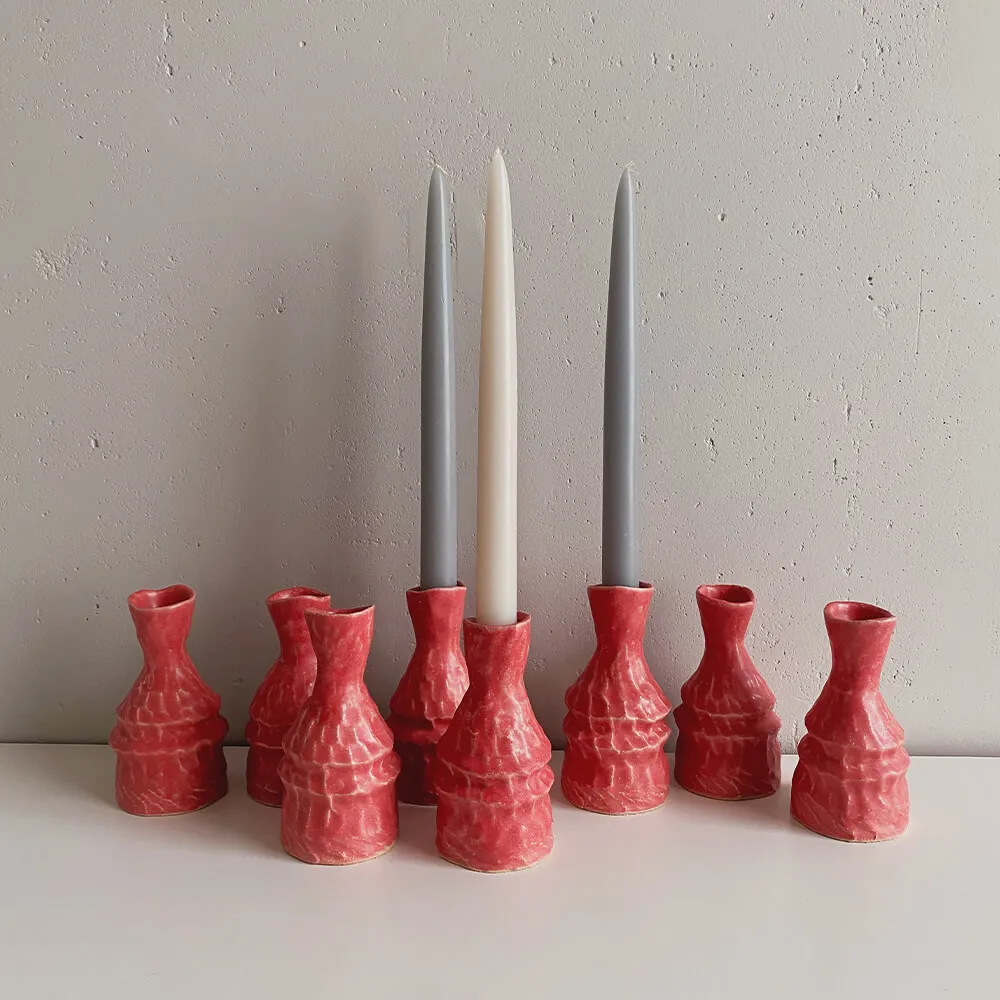 Подсвечник Юлии Каптур форма 1 коралловый - фото 1